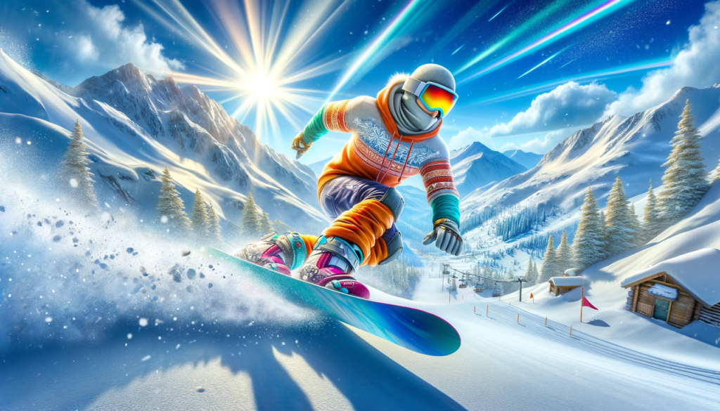 Experience the thrill of Snow Rider 3D Unblocked in this lifelike digital artwork, featuring a skilled snowboarder on a stunning mountain.